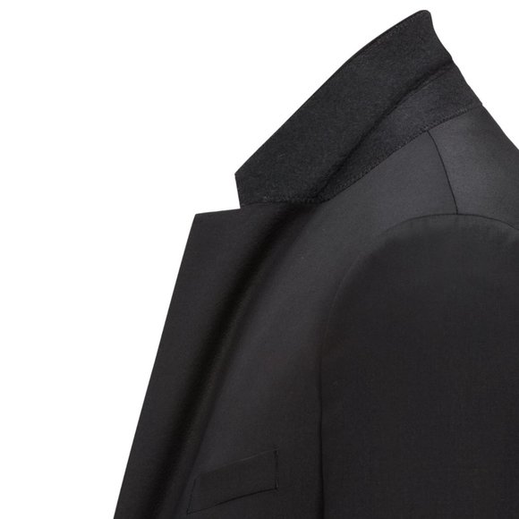 Hugo Boss Men's 'Astian' Extra Slim Fit Black 100% Wool Sport Coat Blazer 40L - Picture 3 of 4